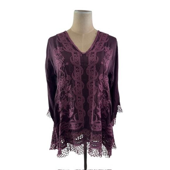 "Johhny Was" Assic, Embroidered ,Tunic Top, XS , Gypsy, Artsy, PLZ SEE PICS !! - Picture 1 of 13
